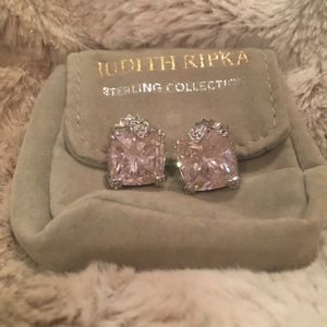Judith Ripka Beautiful Pink Stone Earrings